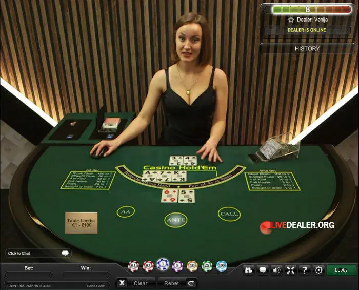 live online poker gameplay